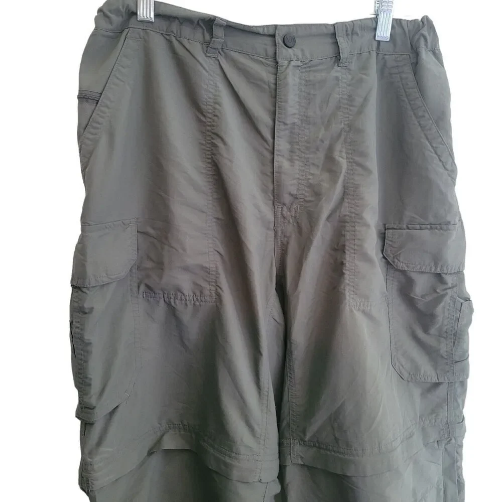 REI Men's Hiking Pants Size Large 36L Green Zip Off Convertible Outdoor Gorpcore